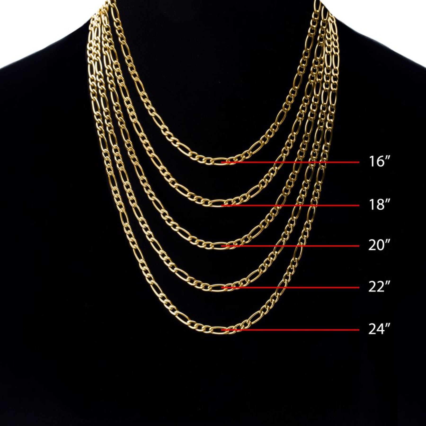 gold chains on black background 