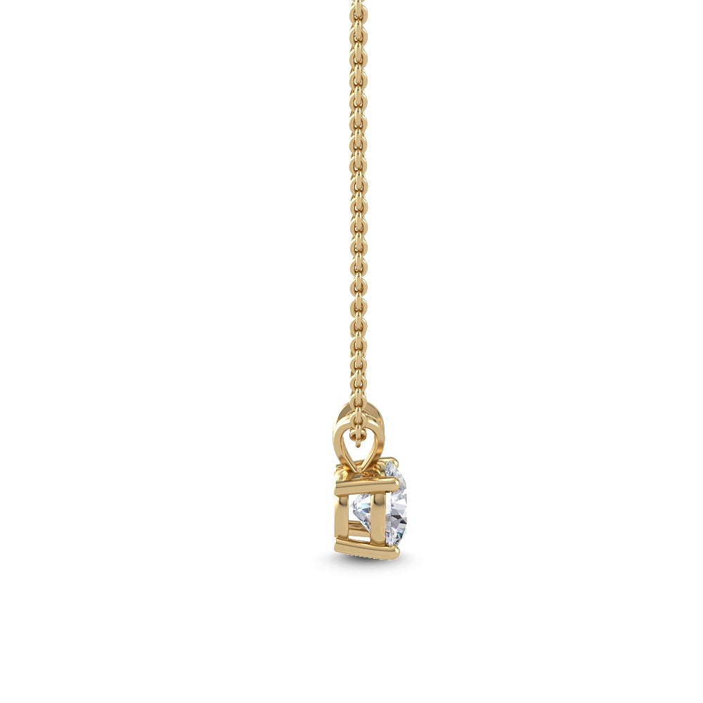 14K Yellow Gold Certified 1.02CT. Round Lab-Grown Diamond Solitaire Pendant Necklace