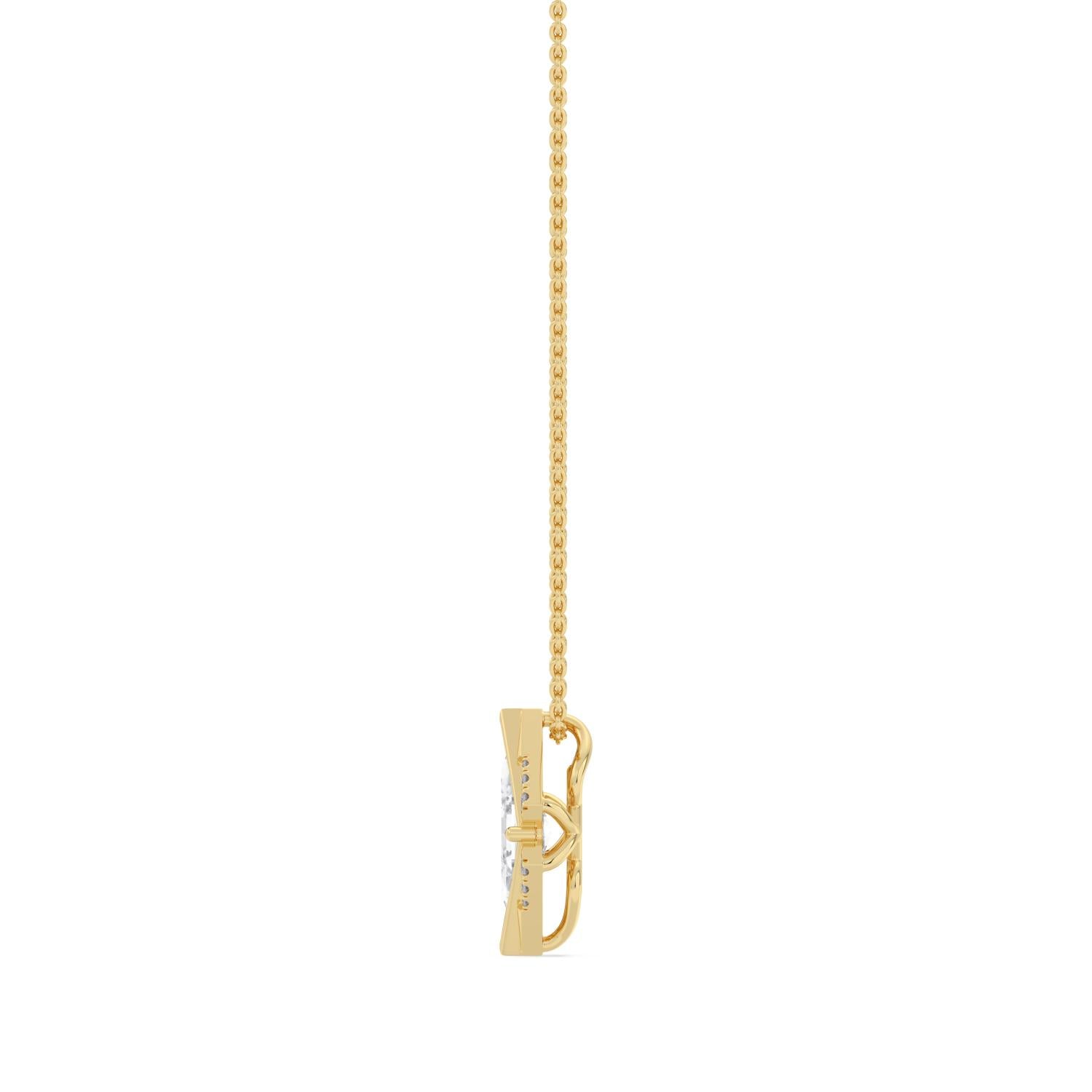 14K Yellow Gold 1.13CTW. Lab-Grown Diamond Accented Slide Pendant Necklace