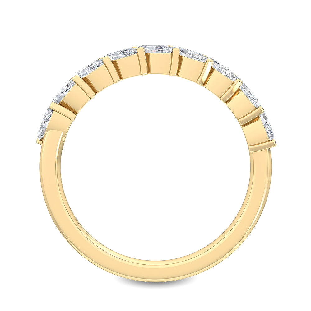 14K Yellow Gold 0.55CTW. Lab-Grown Diamond Diagonal Marquise Band