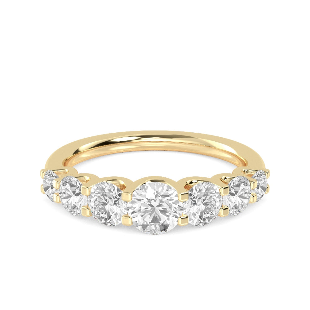 14K Yellow Gold 1.01CTW. Round Lab-Grown Diamond Graduated Ring
