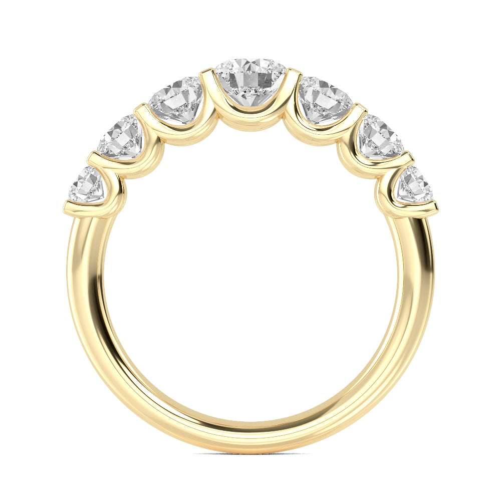 14K Yellow Gold 1.01CTW. Round Lab-Grown Diamond Graduated Ring