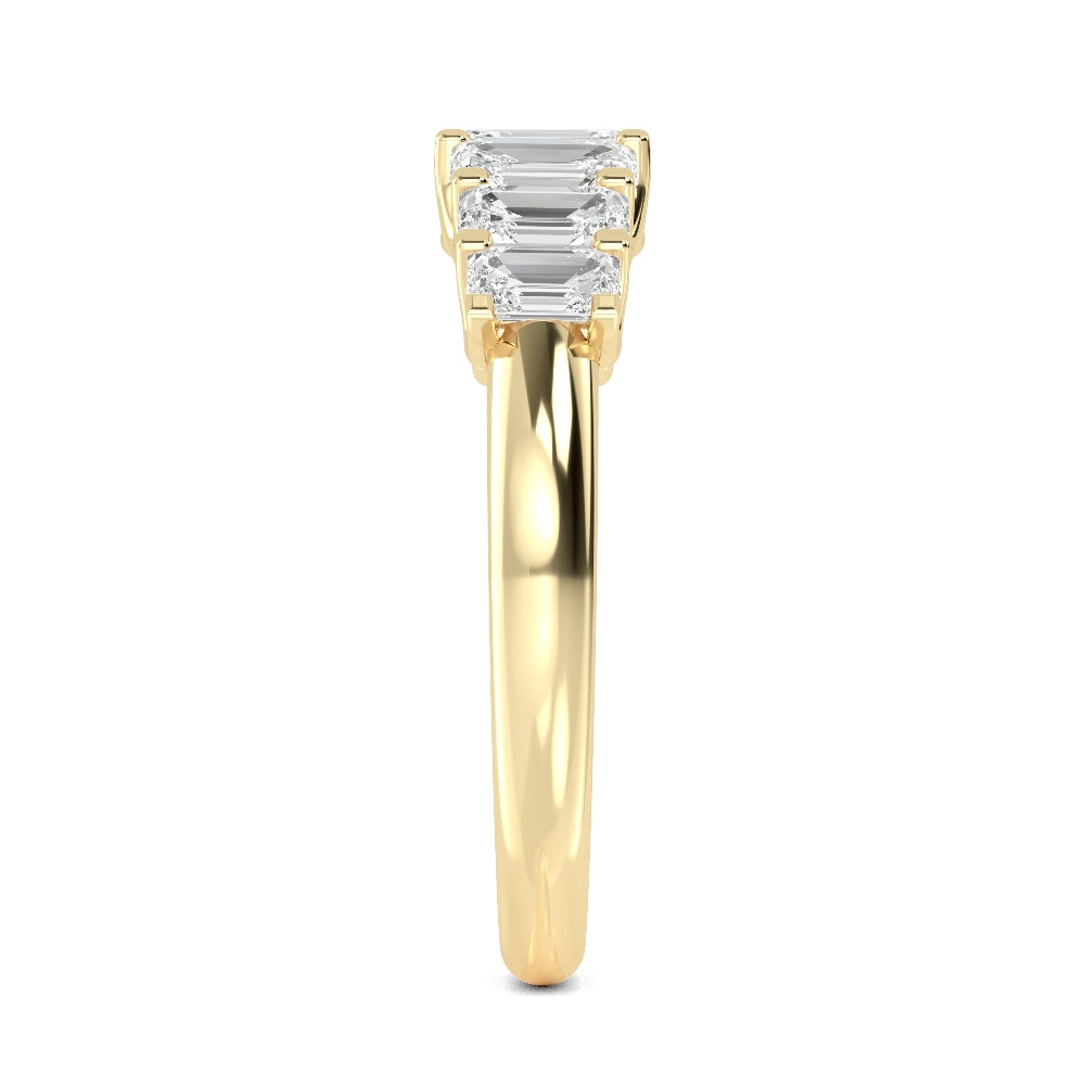 14K Yellow Gold 1.10CTW. Emerald-Cut Lab-Grown Diamond Graduated Ring