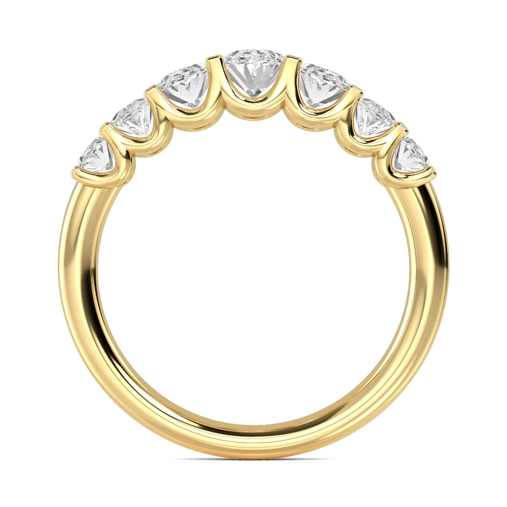 14K Yellow Gold 1.07CTW. Oval-Cut Lab-Grown Diamond Graduated Ring