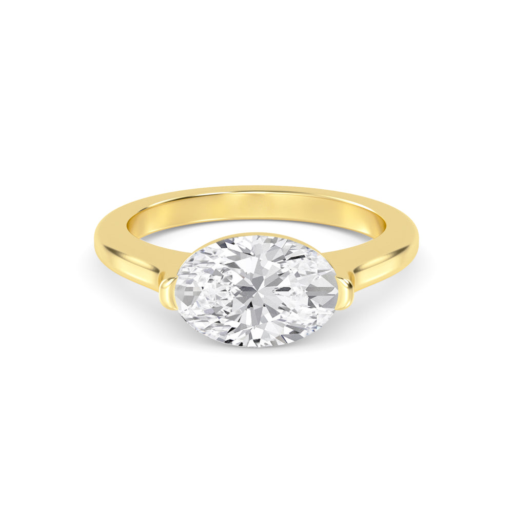 14K Yellow Gold 3.07CT. Lab-Grown Diamond Oval East-to-West Ring