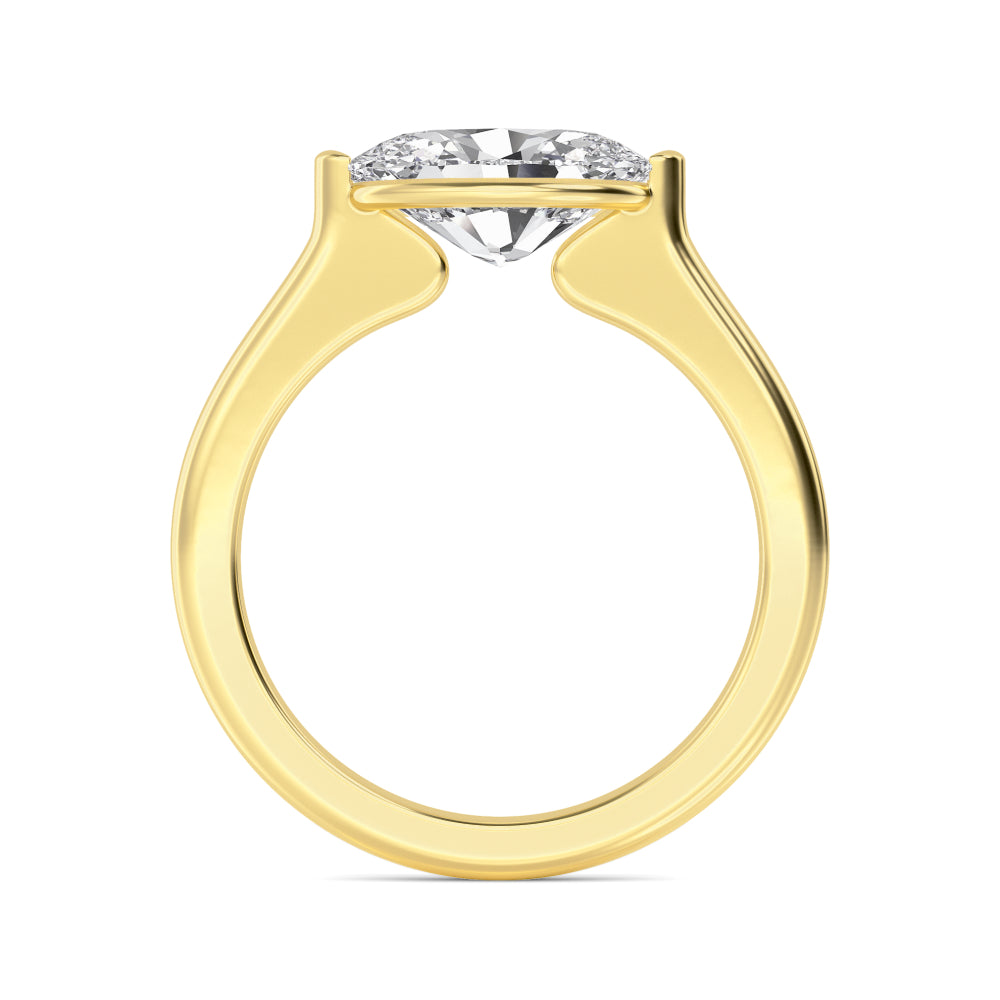 14K Yellow Gold 3.07CT. Lab-Grown Diamond Oval East-to-West Ring