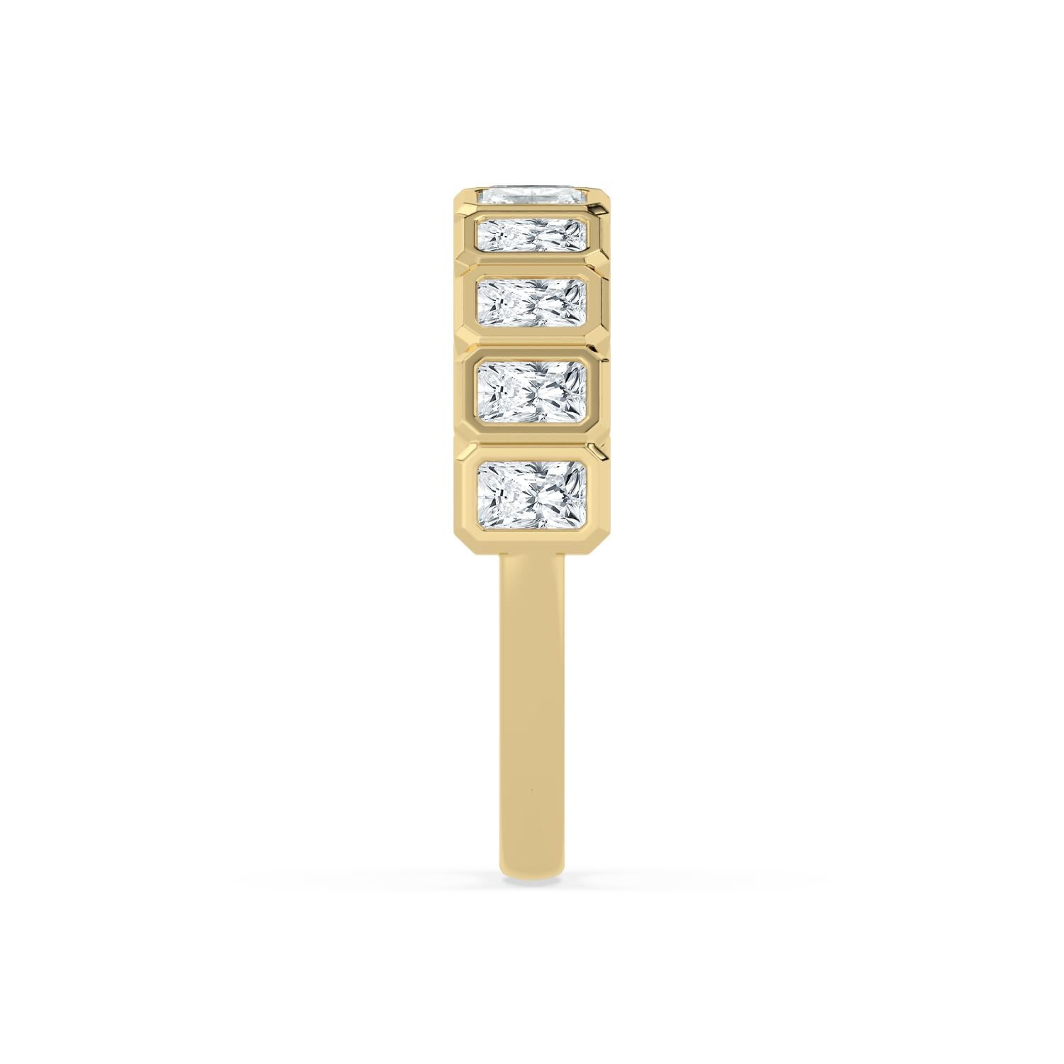 14K Yellow Gold 1.11CTW. Lab-Grown Diamond Bezel-Set Radiant-Cut Band