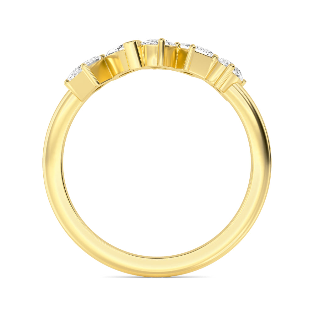 14K Yellow Gold 0.68CTW. Lab-Grown Diamond Multi-Shape 5-Stone Ring
