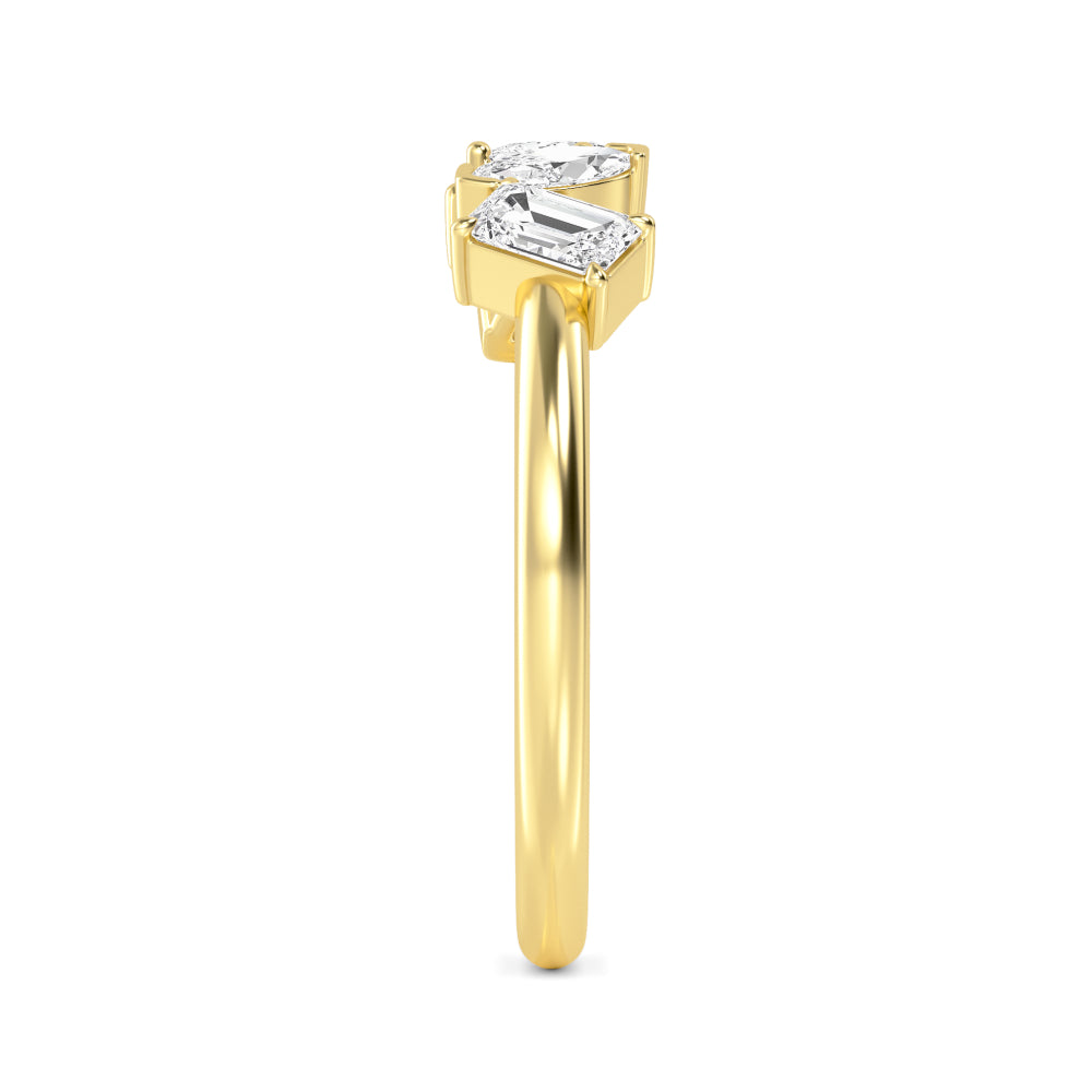 14K Yellow Gold 0.68CTW. Lab-Grown Diamond Multi-Shape 5-Stone Ring