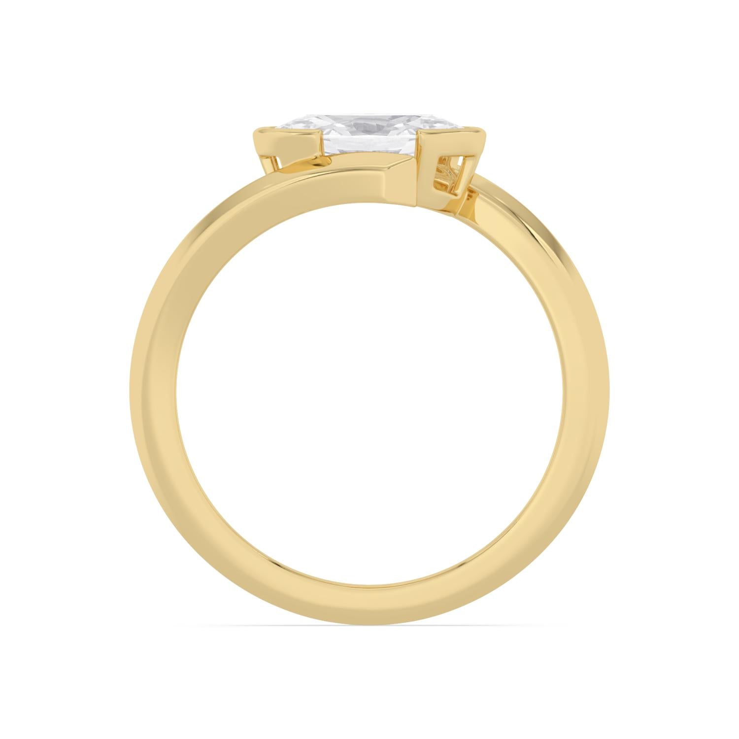 14K Yellow Gold 1.08CT. Lab-Grown Diamond Oval East-to-West Ring