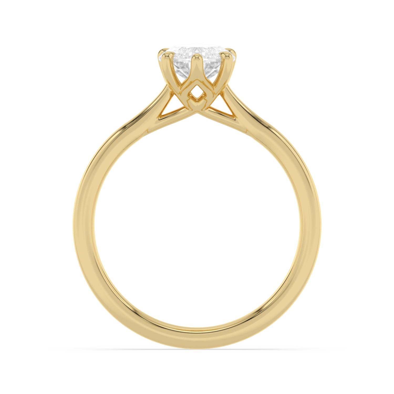 14K Yellow Gold 2.08CT. Lab-Grown Diamond Step-Cut-Pear Solitaire Engagement Ring