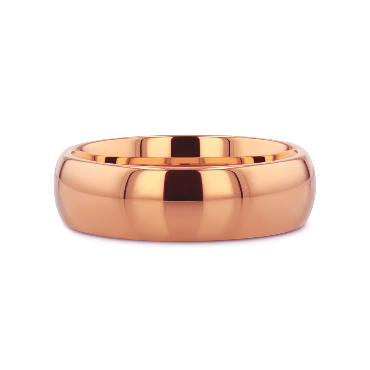 Thorsten "SOL" 6MM Traditional Domed Rose Gold Plated Tungsten Carbide Band