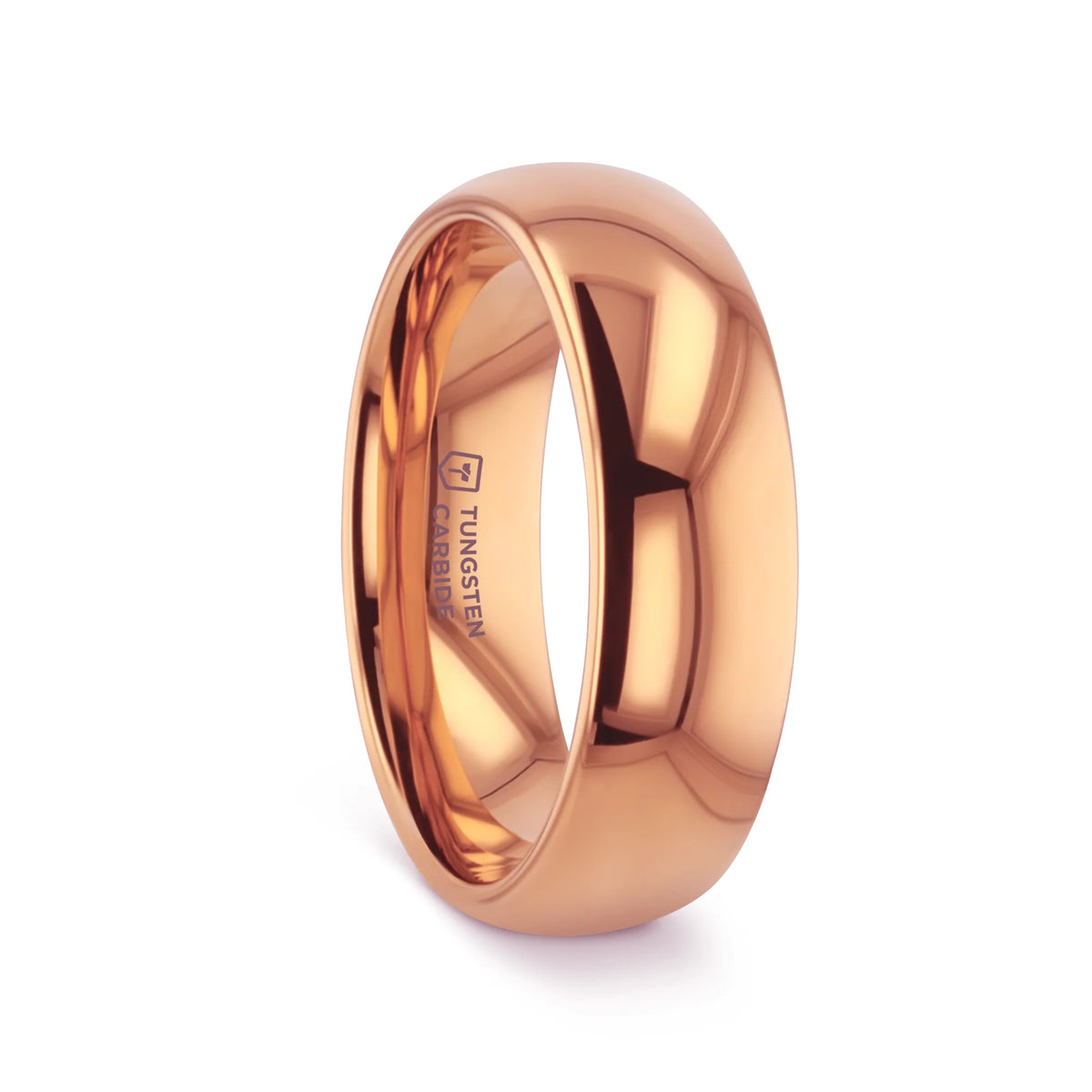 Thorsten "SOL" 6MM Traditional Domed Rose Gold Plated Tungsten Carbide Band