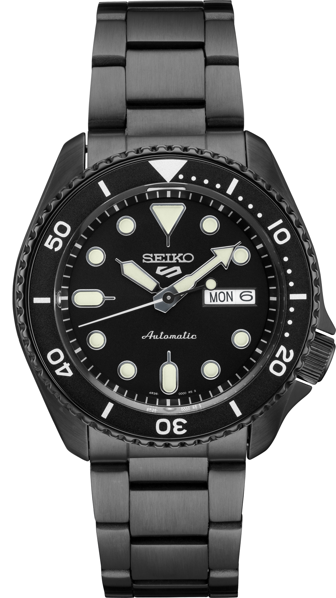 SEIKO MEN'S 5 SPORTS Automatic Black-Dial & Black Case Watch