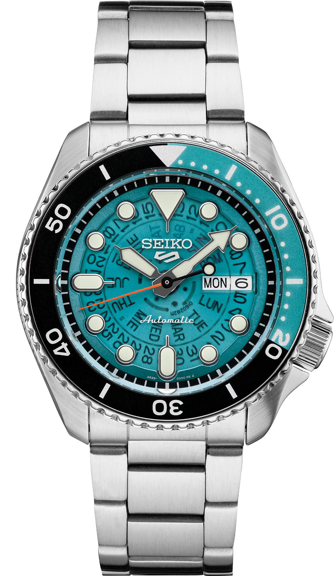 SEIKO MEN'S 5 SPORTS Automatic Translucent Teal-Dial Watch
