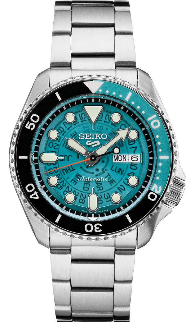 SEIKO MEN'S 5 SPORTS Automatic Translucent Teal-Dial Watch