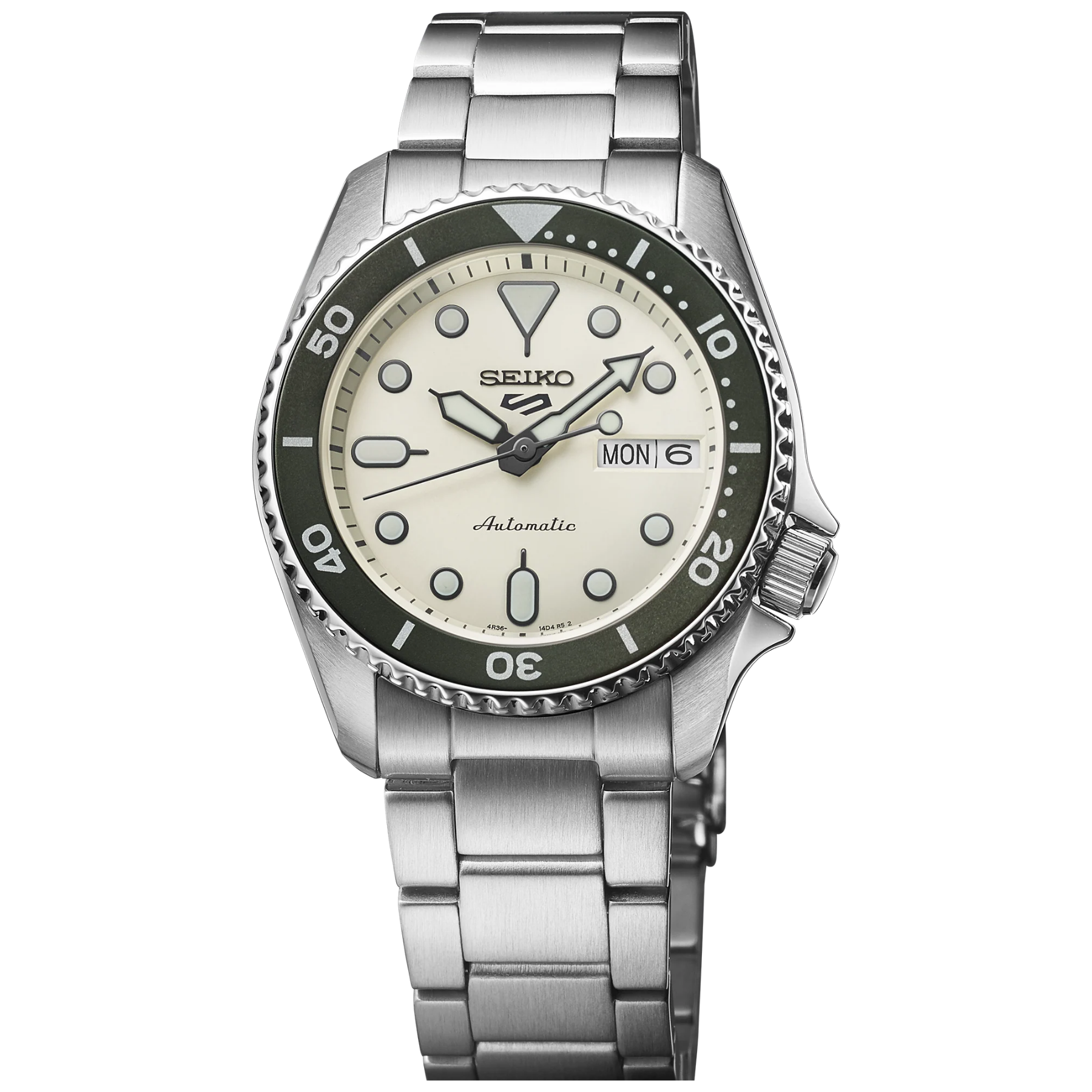 SEIKO 5 Sports Stainless Steel Automatic Ivory Dial Watch