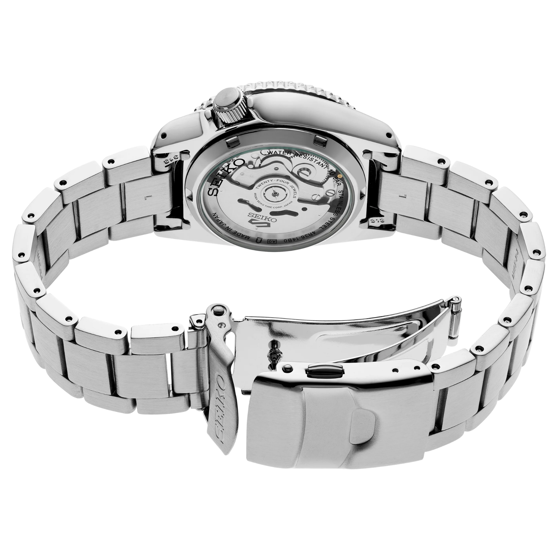 SEIKO 5 Sports Stainless Steel Automatic Ivory Dial Watch