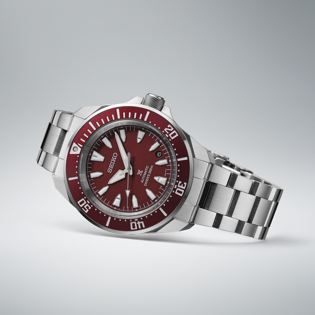 SEIKO MEN'S PROSPEX Sea Automatic Diver's 200M Burgundy Dial Watch