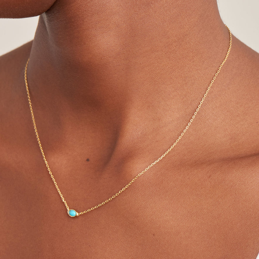 Ania Haie Gold-Plated Turquoise Wave Necklace