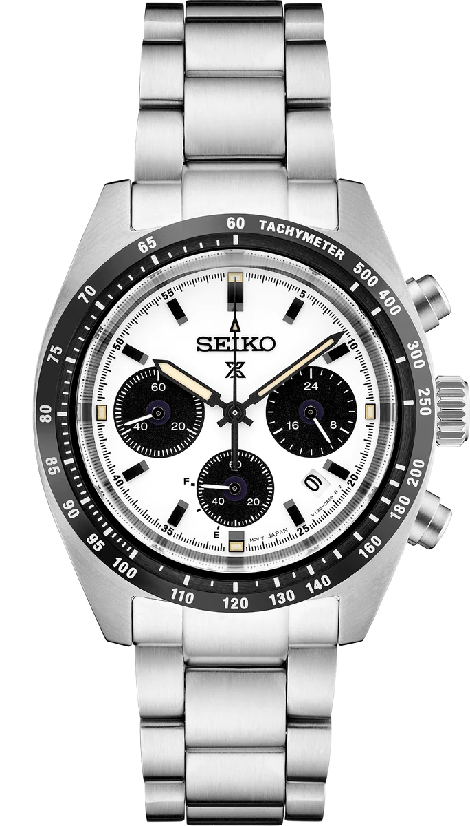 SEIKO MEN'S SOLAR PROSPEX Speedtimer Chronograph Silver Dial Watch