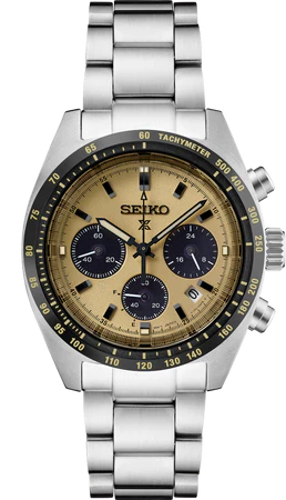 SEIKO MEN'S SOLAR PROSPEX Speedtimer Chronograph Yellow Dial Watch