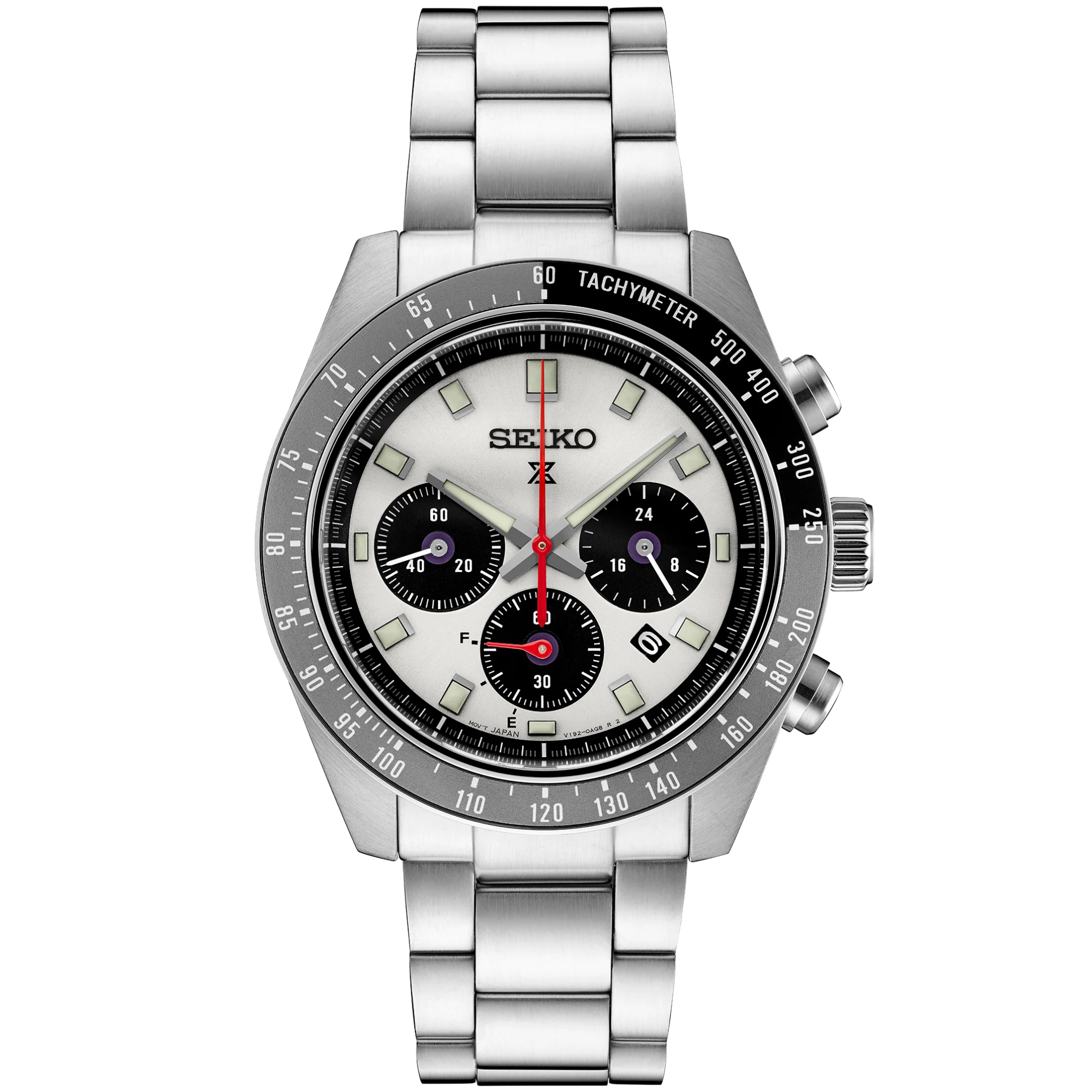 SEIKO Prospex Men's Speedtimer Solar Chronograph Silver Dial Watch