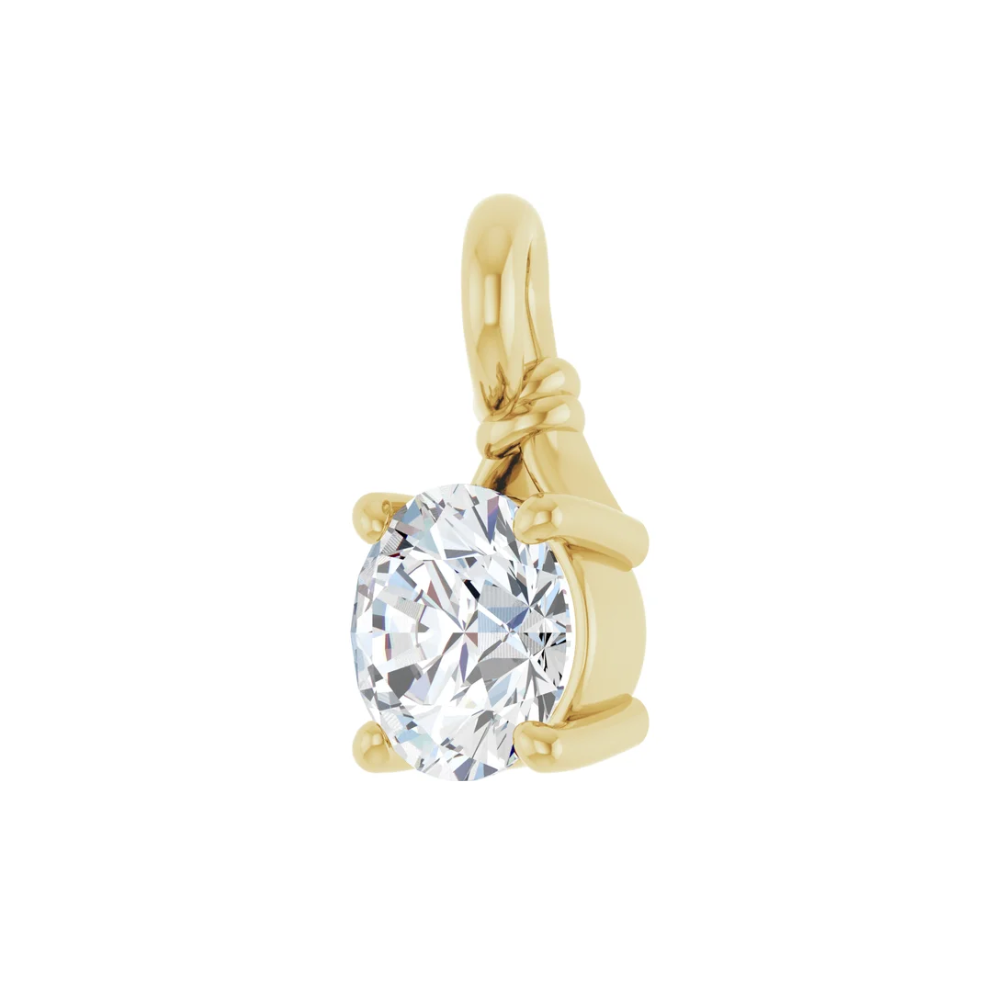14K Yellow Gold Certified 1.60CT. Round Lab-Grown Diamond Solitaire Pendant Necklace