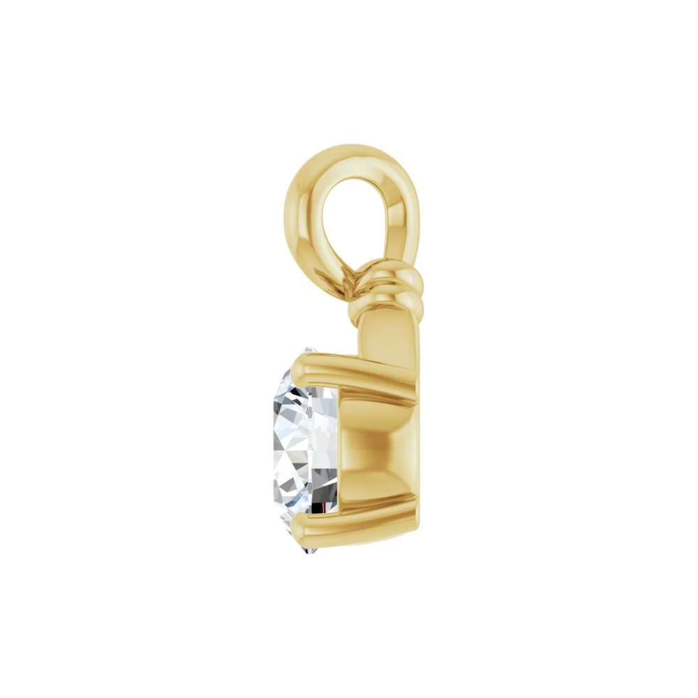 14K Yellow Gold Certified 1.60CT. Round Lab-Grown Diamond Solitaire Pendant Necklace