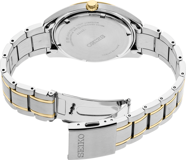 SEIKO MEN'S ESSENTIALS White-Dial Silver & Gold Tone Watch