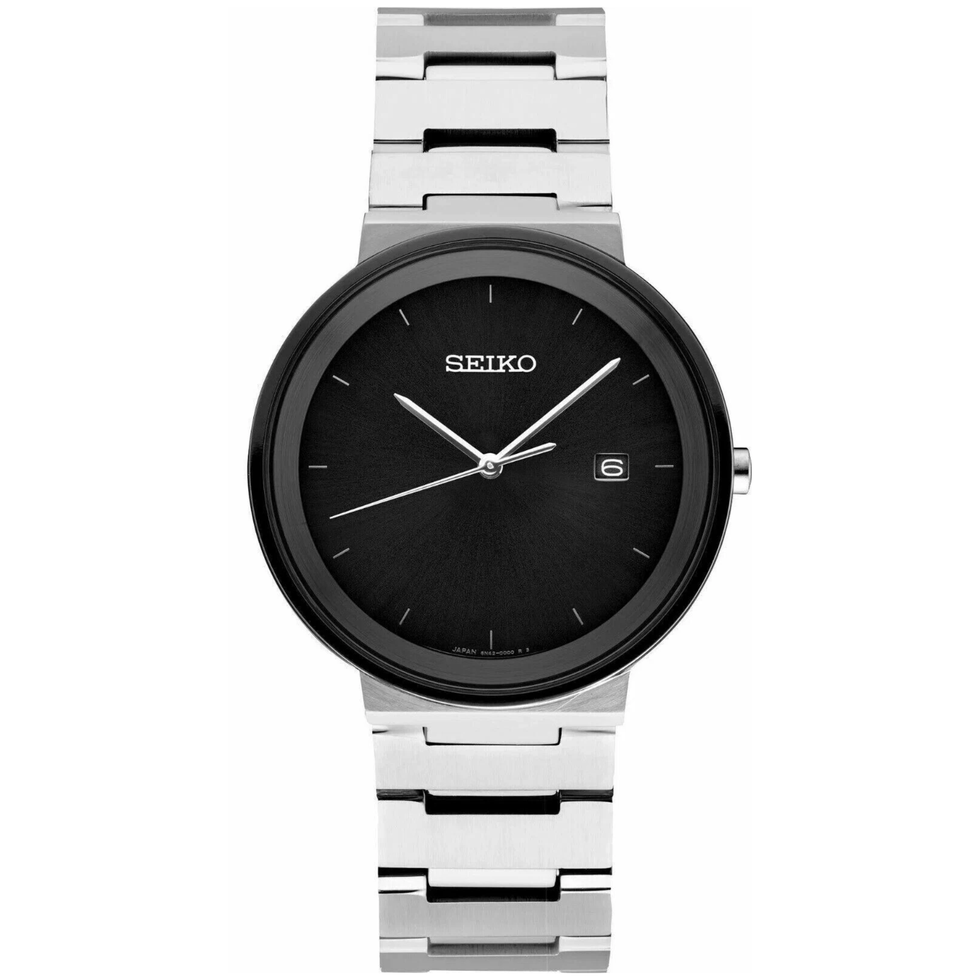 SEIKO MEN'S ESSENTIALS Contemporary Black Sunray Dial Watch