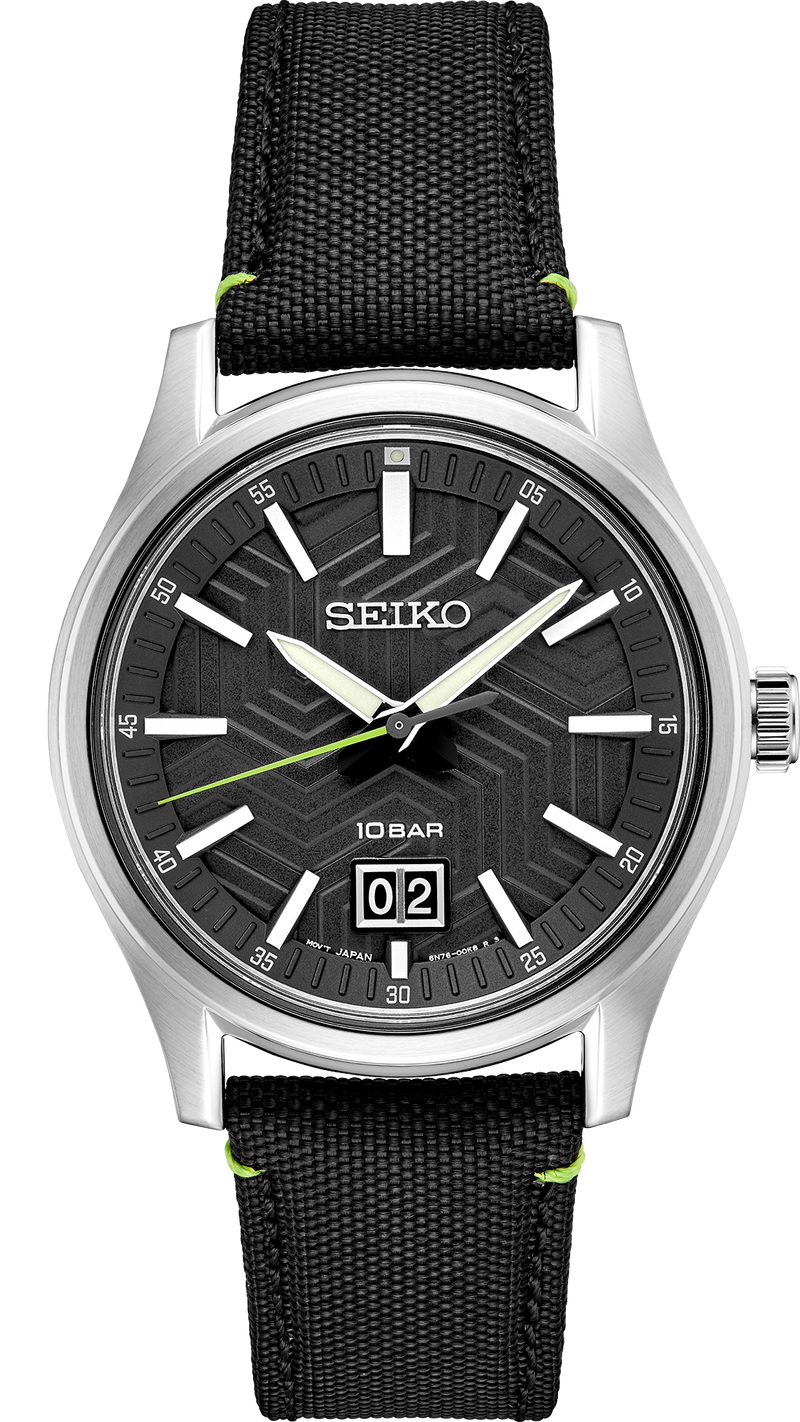 SEIKO MEN'S ESSENTIALS Geometric "Streetwear" Blacked-Out Dial Watch