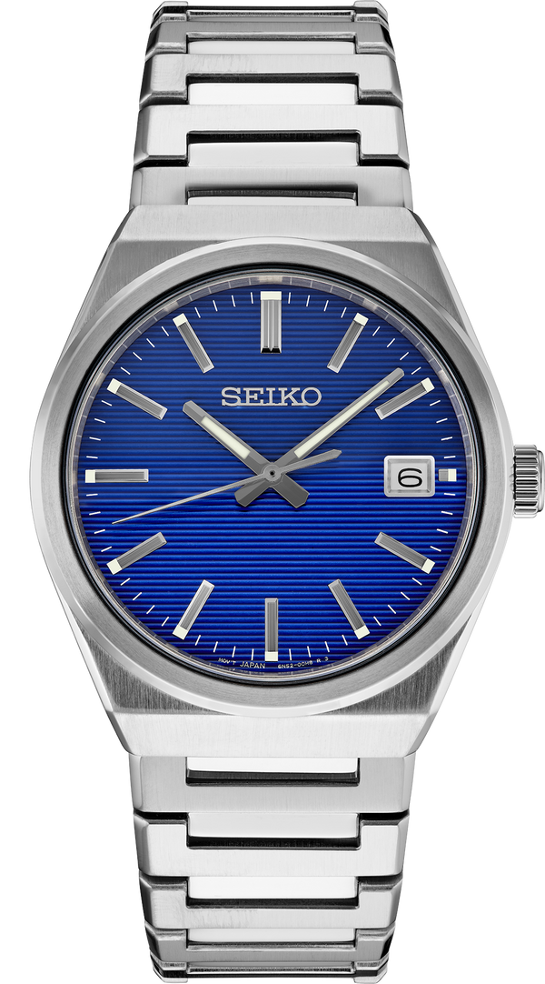 SEIKO MEN'S ESSENTIALS Textured Blue-Dial Watch