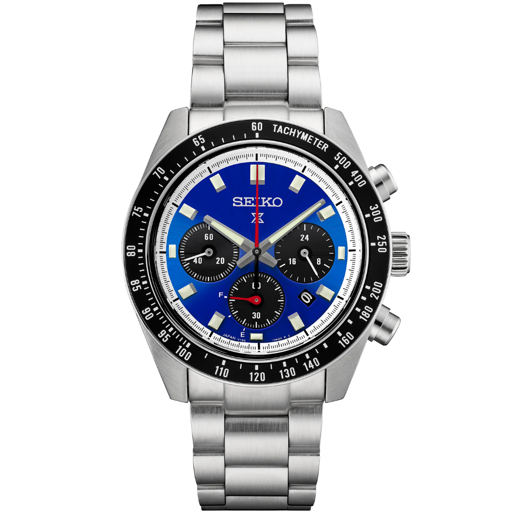 SEIKO Prospex Men's Speedtimer Solar Chronograph Blue Dial Watch
