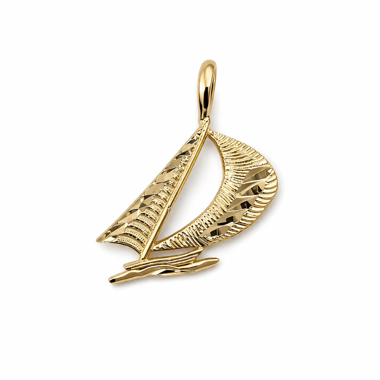 Estate Collection:14K Yellow Gold Sail Boat Pendant