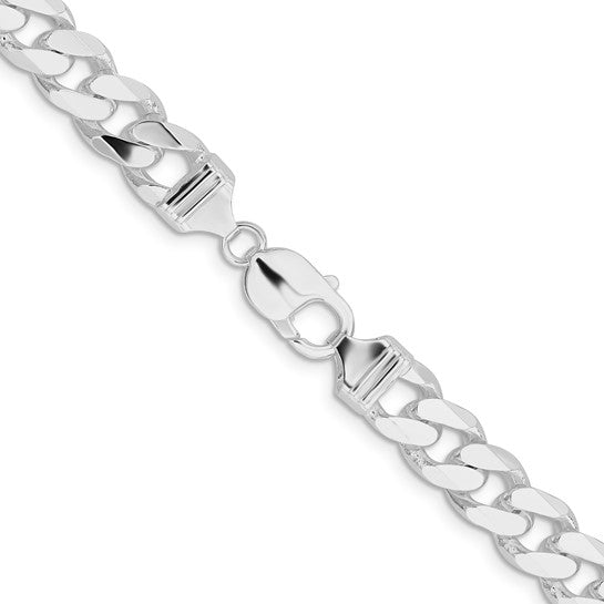 Sterling Silver 22" 11.25MM Curb Chain Necklace