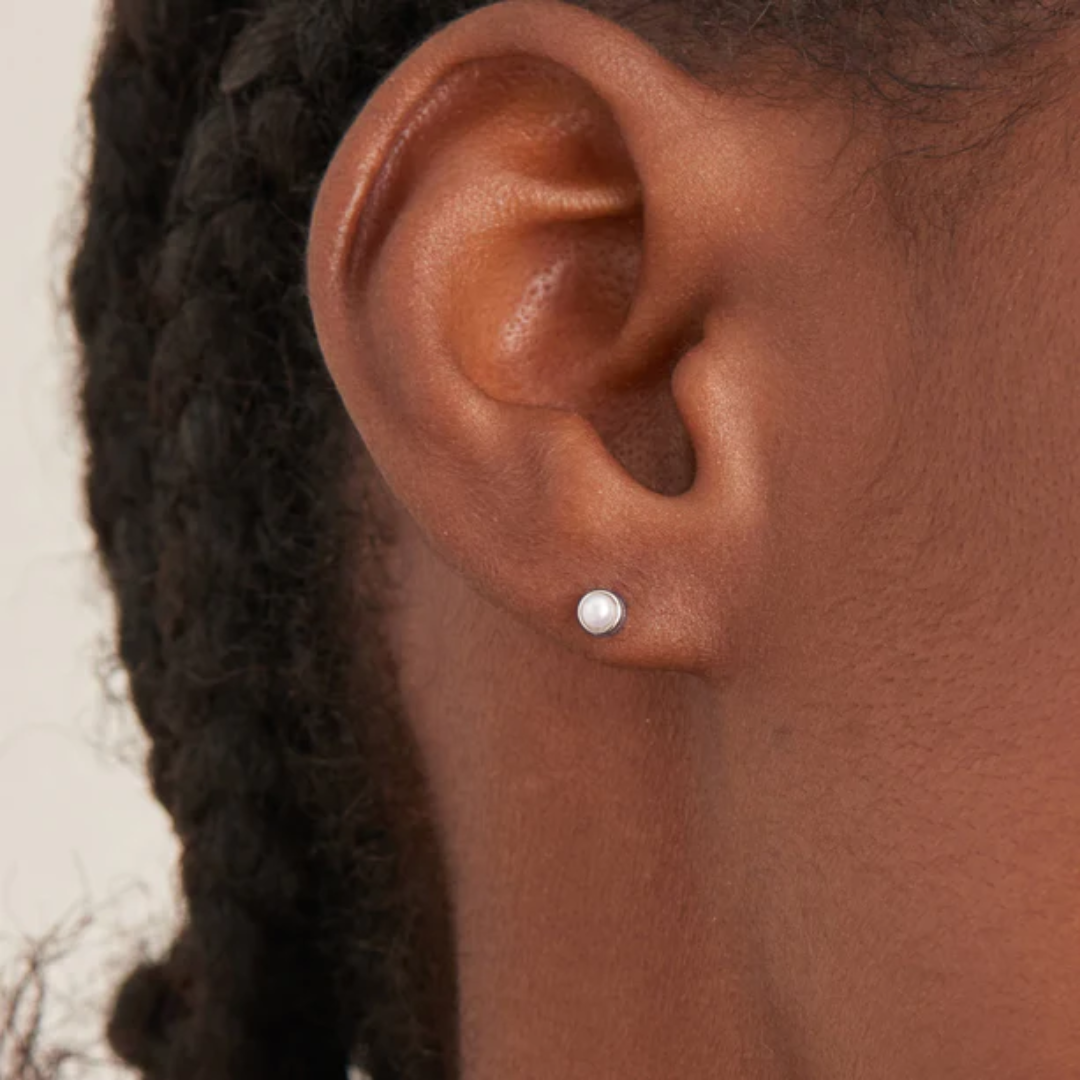 Ania Haie Sterling Silver Mini Pearl Stud Earrings