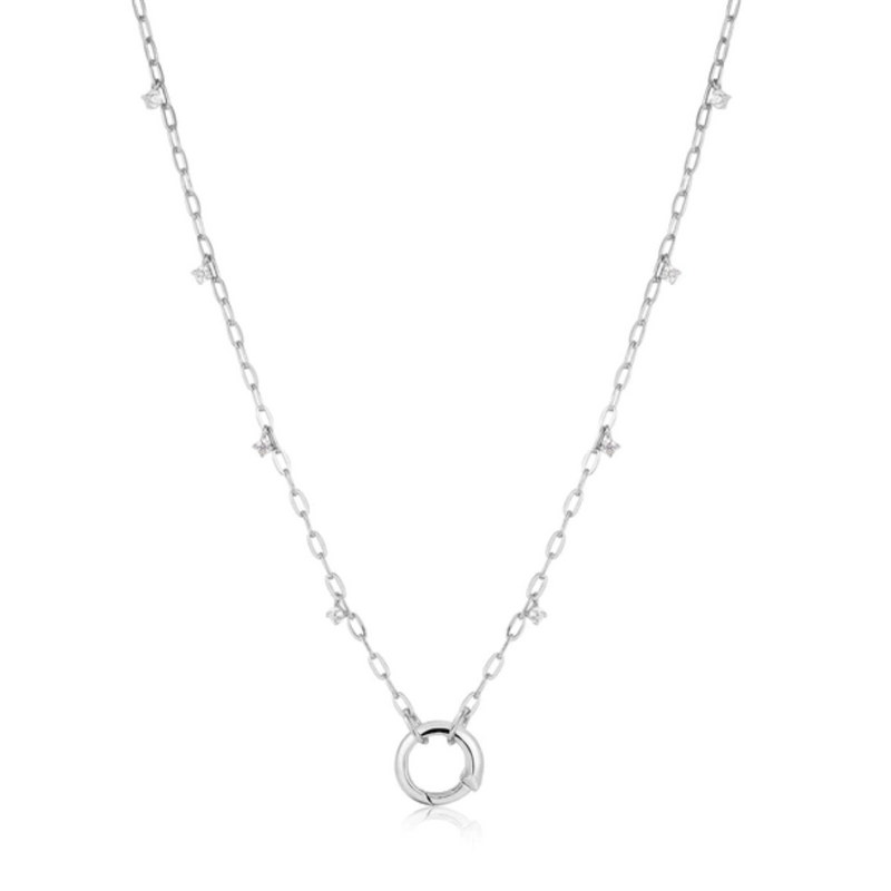 Ania Haie Sterling Silver Shimmer Chain Charm Connector Necklace