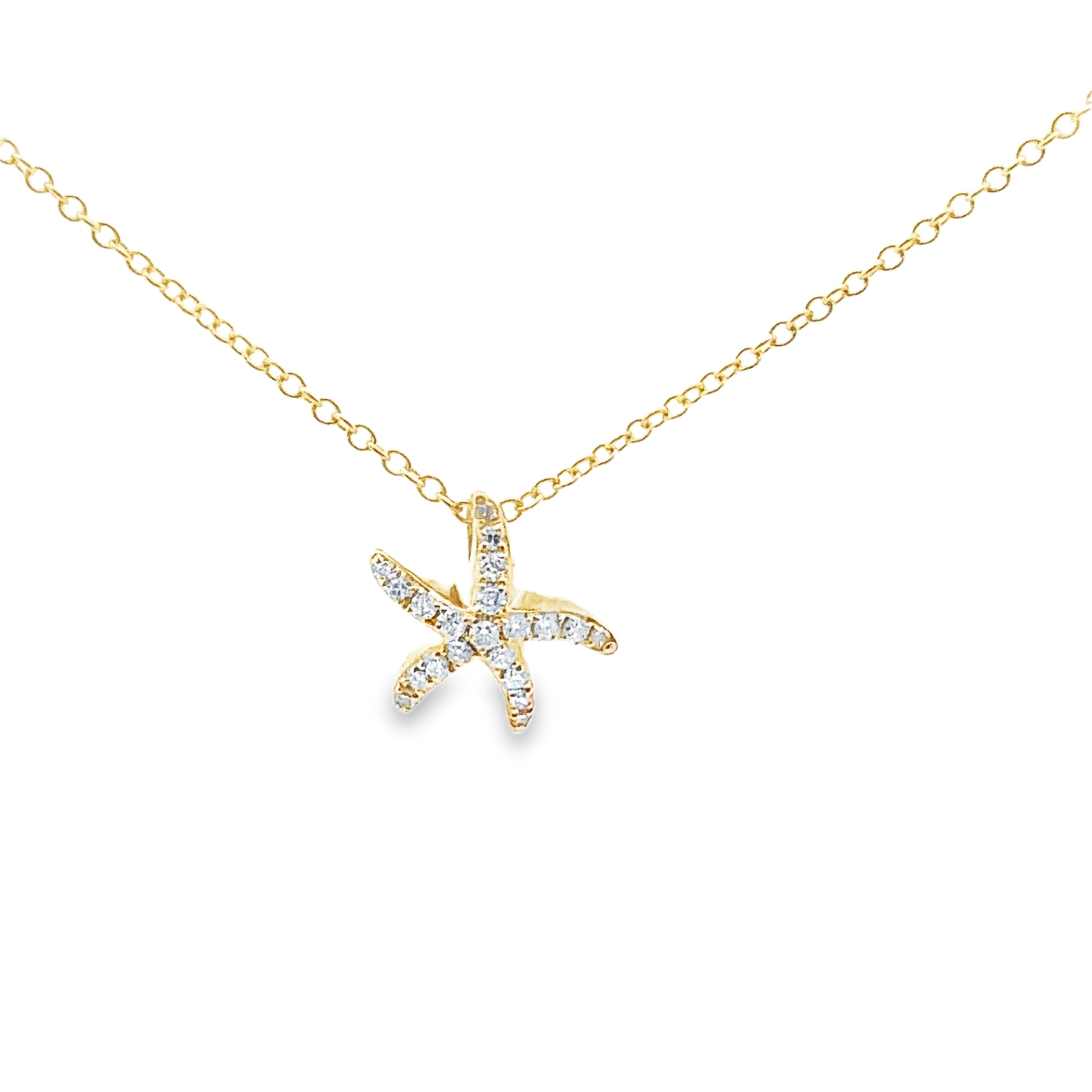 Effy 14K Yellow Gold Starfish 1/8 Ct Diamond Pendant