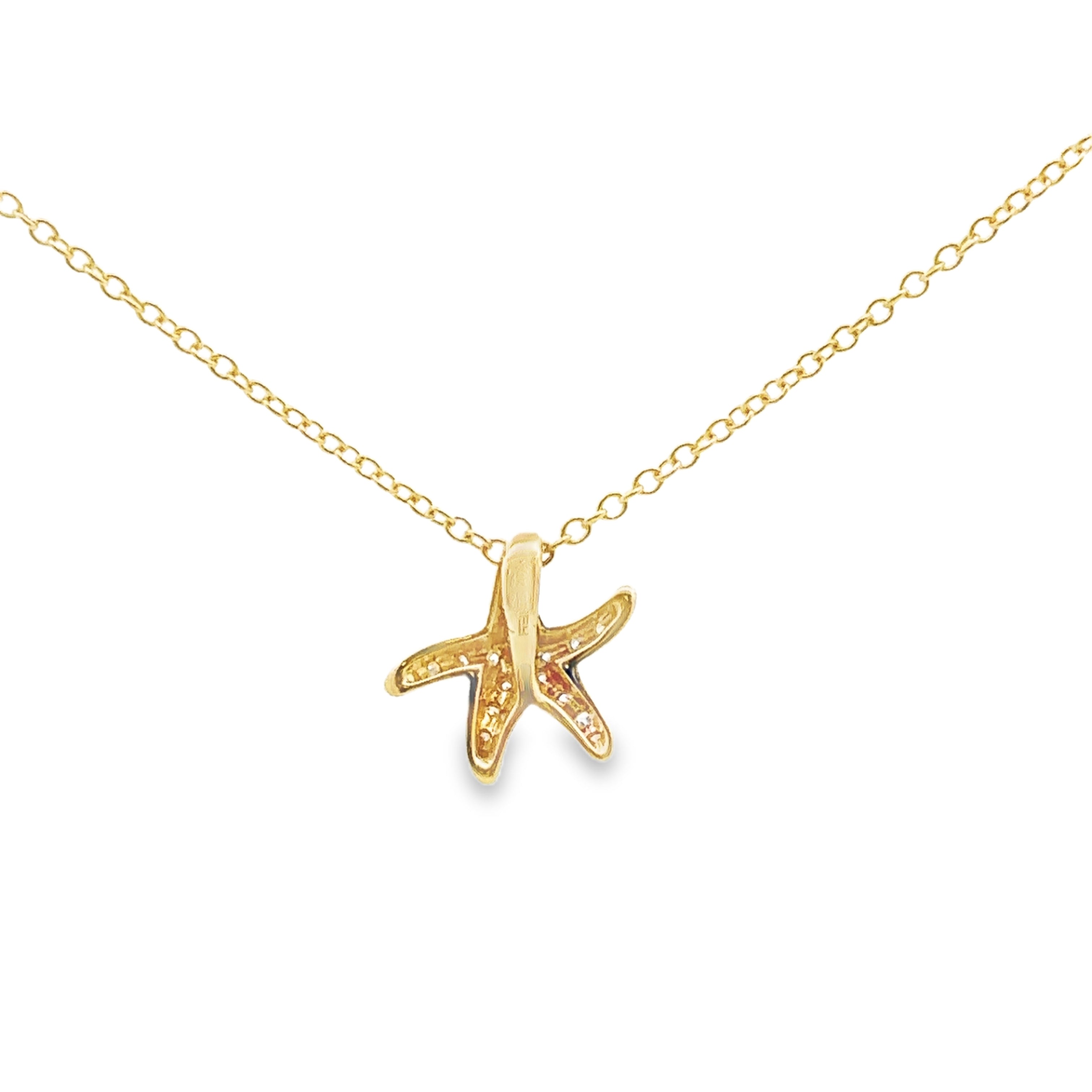 Effy 14K Yellow Gold Starfish 1/8 Ct Diamond Pendant