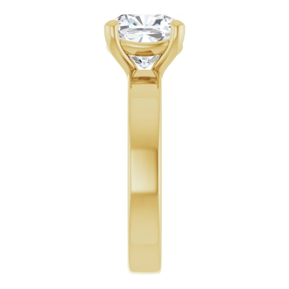 The "Eva" — Certified 14K Yellow Gold 2.70CT. Cushion-Cut Lab-Grown Diamond Solitaire Engagement Ring