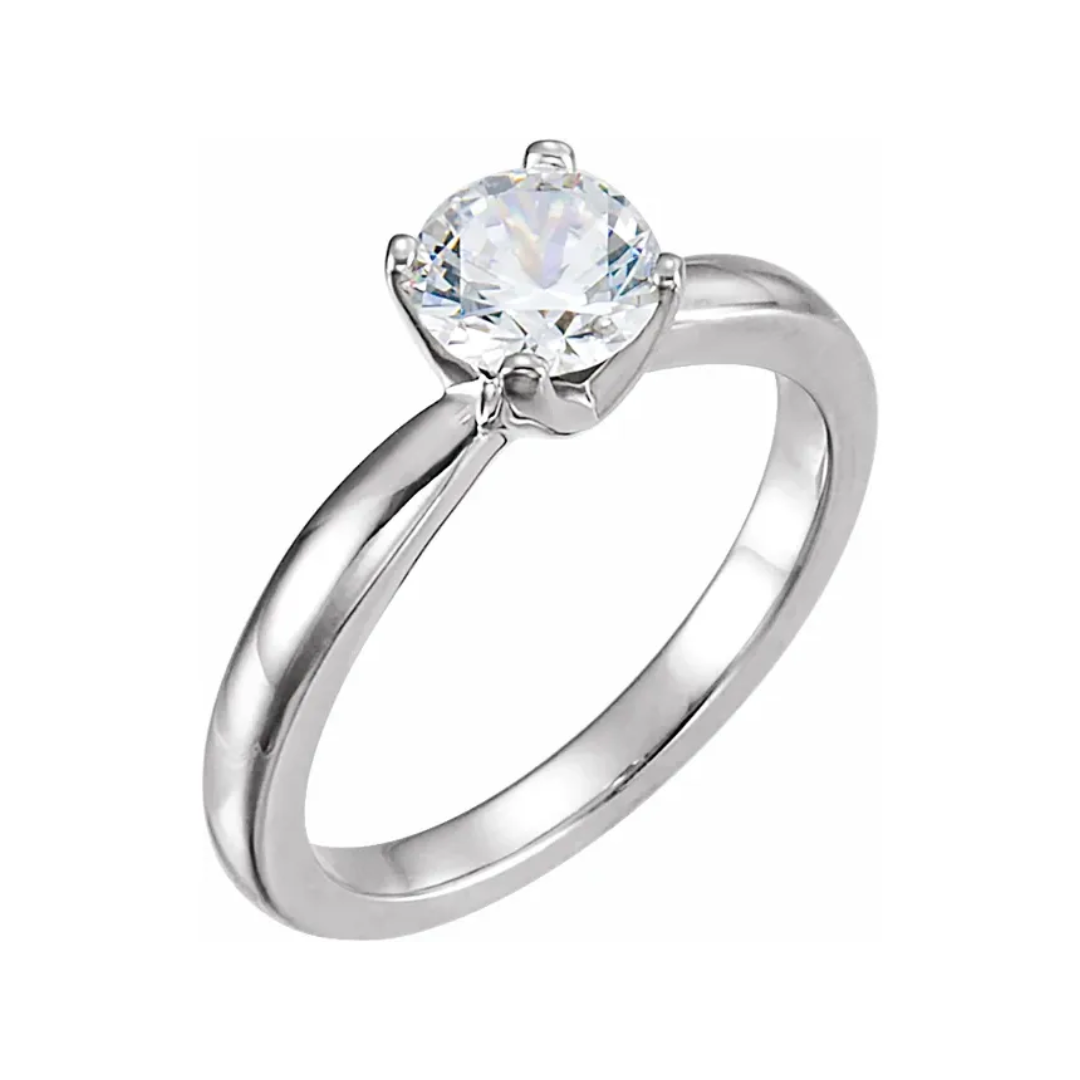 The "HAYDEN" — 14K White Gold Round 7/8CT. Diamond Solstice Solitaire Engagment Ring