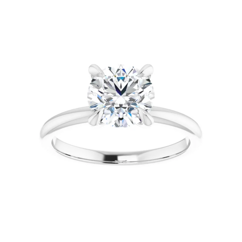 14K White Gold Round 1-1/2CT. Lab-Grown Diamond Solitaire Engagement Ring