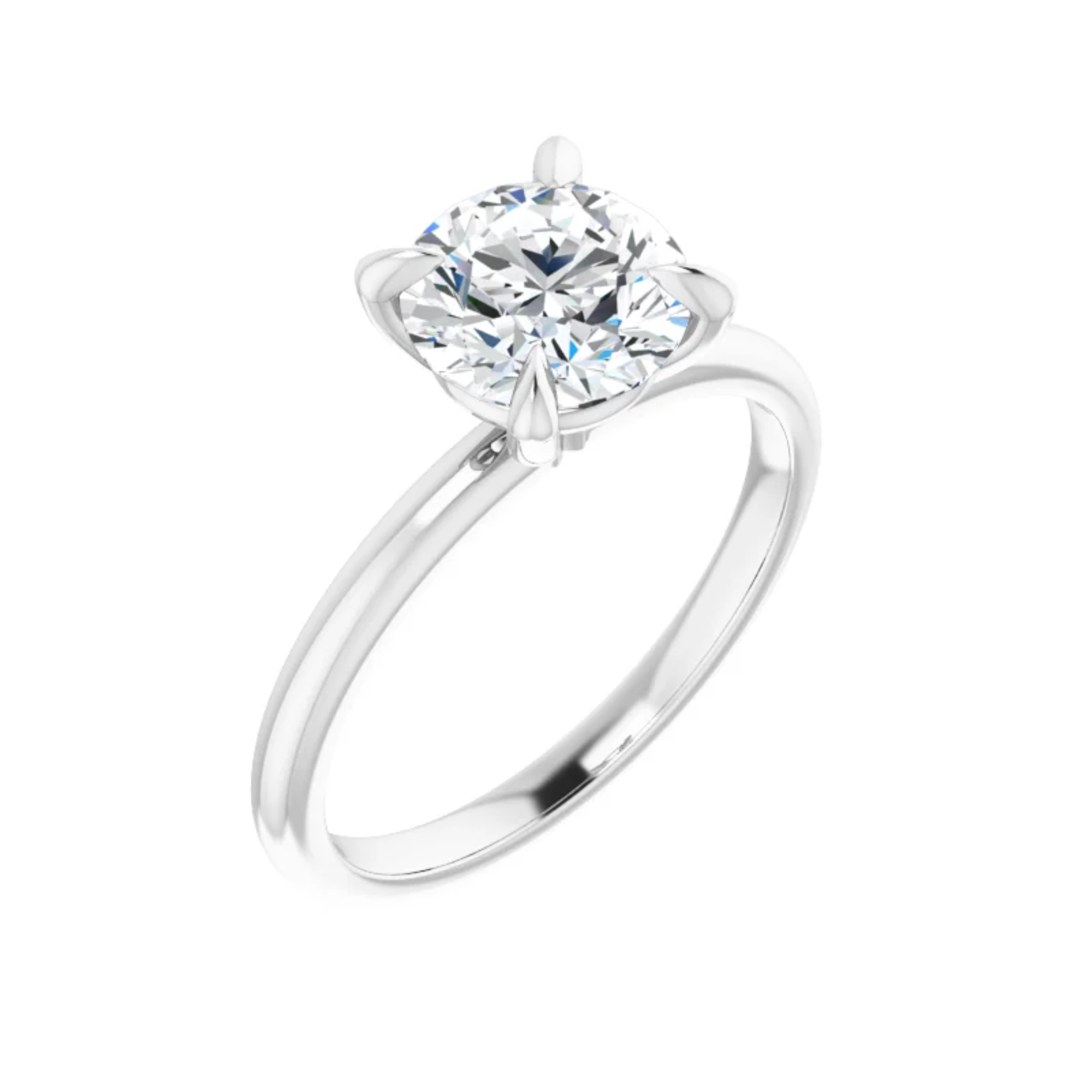 14K White Gold Round 1-1/2CT. Lab-Grown Diamond Solitaire Engagement Ring