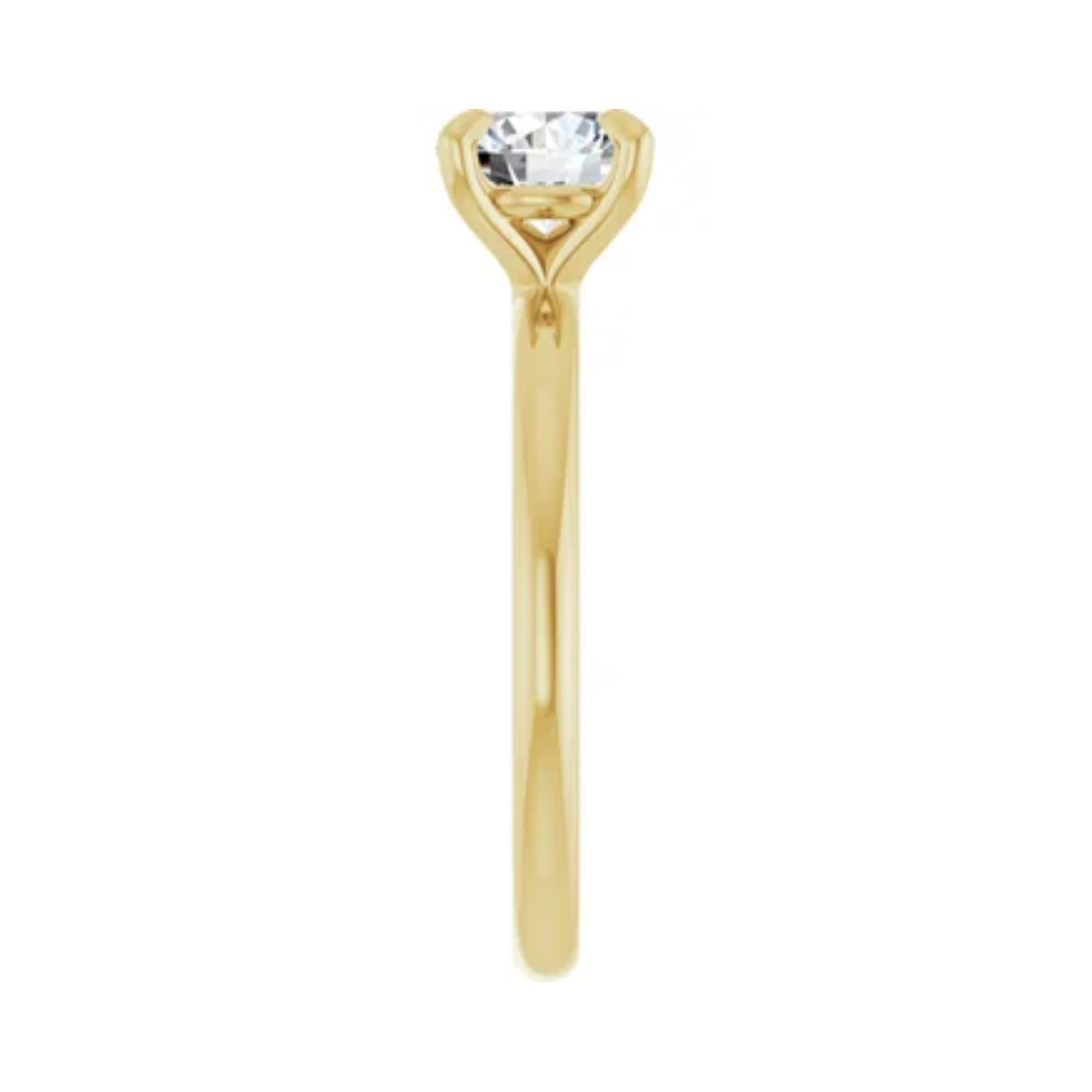 14K Yellow Gold Round 1CT. Lab-Grown Diamond Solitaire Engagement Ring