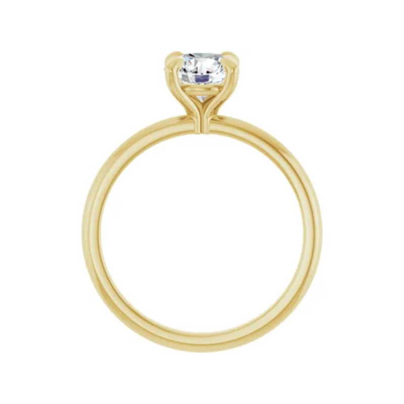14K Yellow Gold Round 1CT. Lab-Grown Diamond Solitaire Engagement Ring