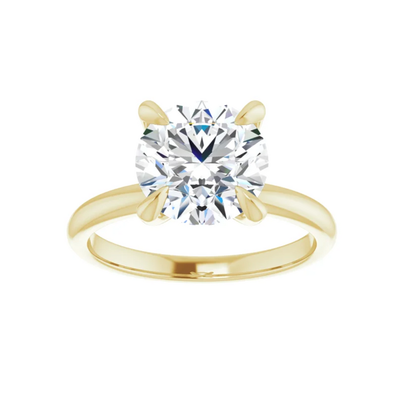 14K Yellow Gold Round 2-1/2CT. Lab-Grown Diamond Solitaire Engagement Ring
