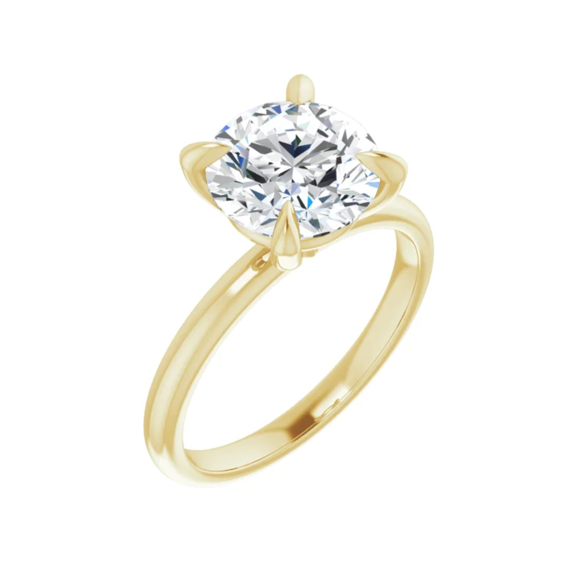 14K Yellow Gold Round 2-1/2CT. Lab-Grown Diamond Solitaire Engagement Ring