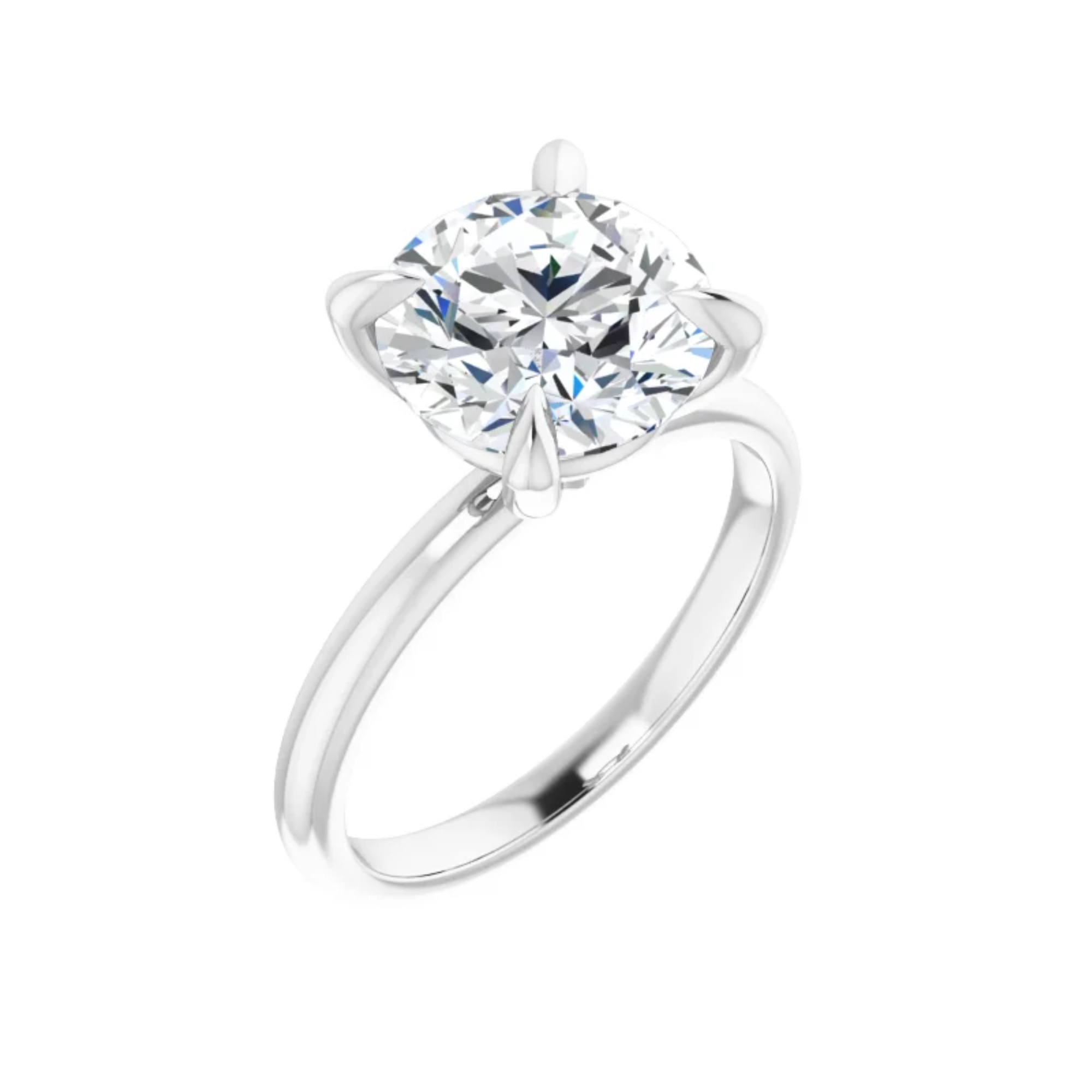 14K White Gold Round 3CT. Lab-Grown Diamond Solitaire Engagement Ring