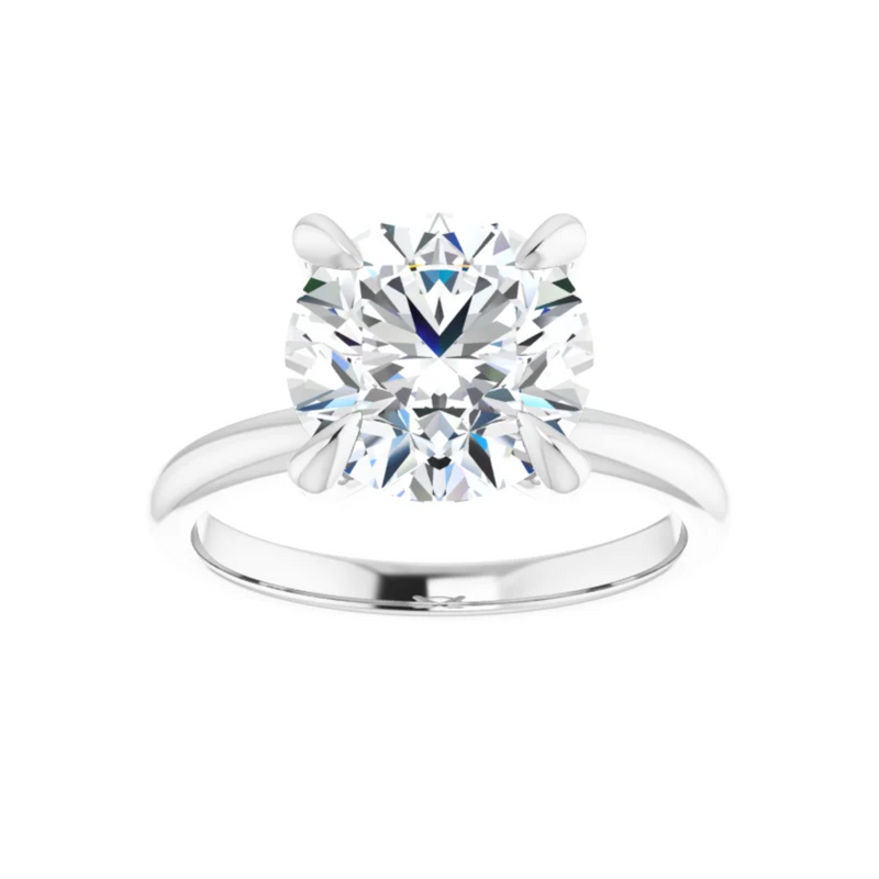 14K White Gold Round 3CT. Lab-Grown Diamond Solitaire Engagement Ring
